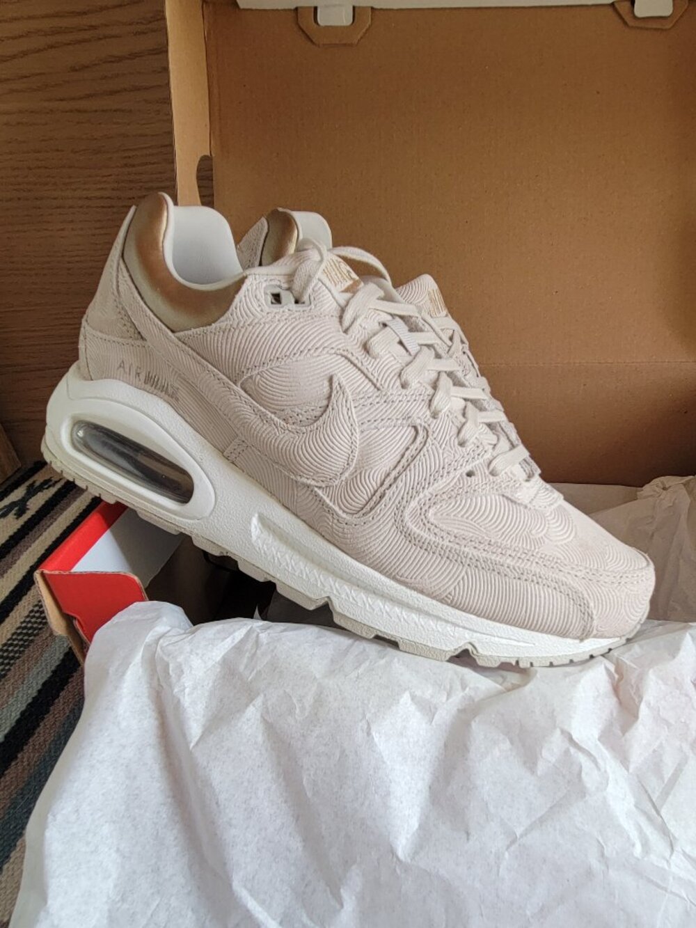 Nike 718896-009 Air Max Command PRM, Gunma Gray Heather, Metallic Golden Tan
